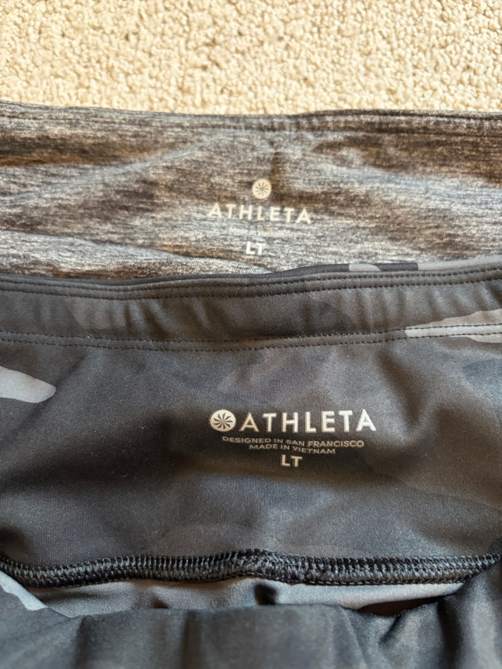Athleta Black & Heather Gray Active Leggings Duo large talls size - Picture 2 of 5